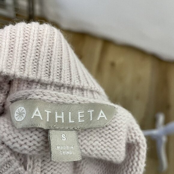 Athleta Wool Cashmere Blend Turtleneck Sweater Slouchy Oversized Pink size Small - Picture 8 of 9